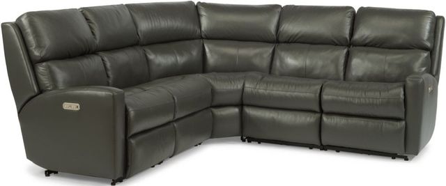 Flexsteel® Catalina Black Power Reclining Sectional with Power Headrests-0