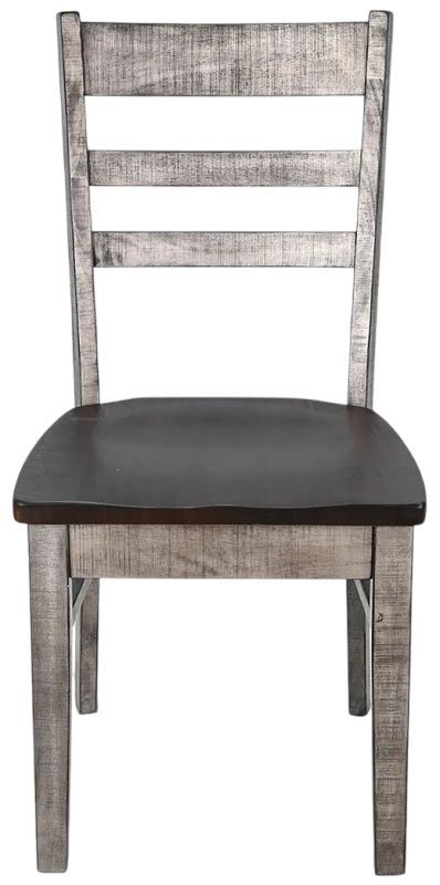 Sunny Designs™ Homestead Hills Alpine Gray/Tobacco Leaf Ladderback Side Chair-2