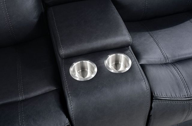 Furniture of America® Agata Black Glider Recliner Loveseat-3