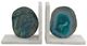 A & B Home 2-Piece Green/White Agate and Marble Bookend Set-1