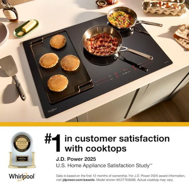 Whirlpool® 36" Black Intelligent Induction Cooktop with Temp Cook™ Technology and WipeClean™ Coating-1