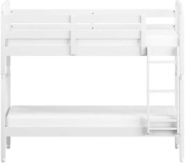 HH2 Home Alva White Twin/Twin Youth Spindle Bunk Bed-1
