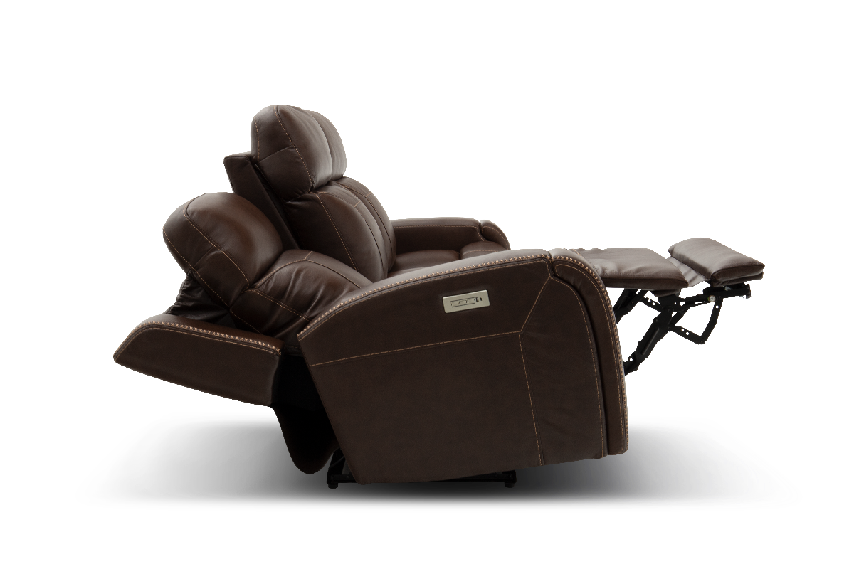 Moto Motion 828 Coffee Leather Media Power Reclining Sofa