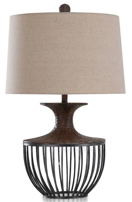 Stylecraft Orono Dark Amber/Beige/Pewter Table Lamp-0