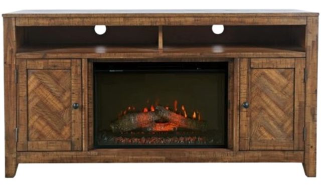 Jofran Inc. Fairview Oak Electric Fireplace Media Console-2