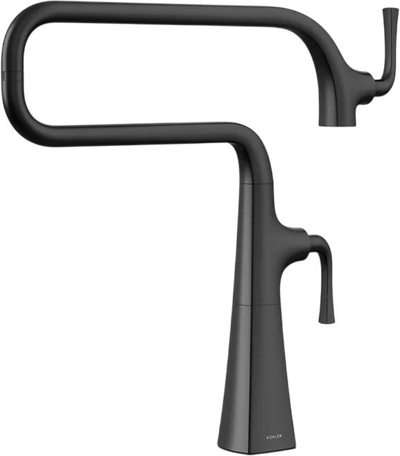 KOHLER® Graze® Matte Black Deck-Mount Pot Filler-0