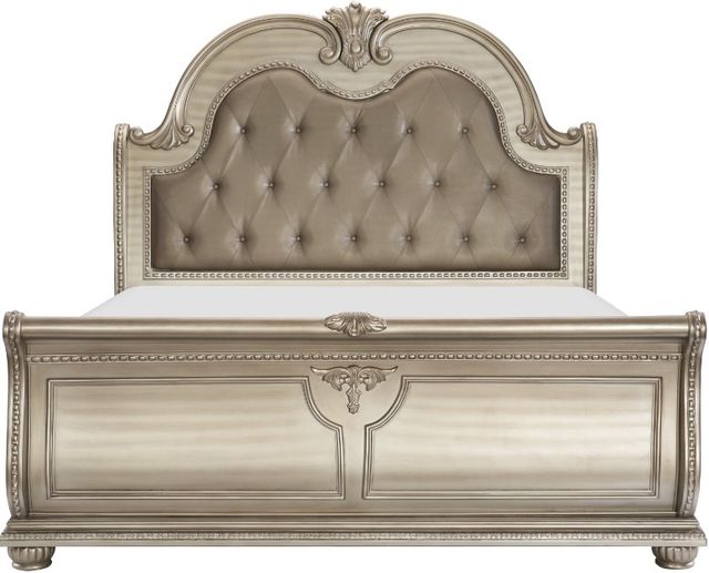 Mazin Furniture Cavalier Silver King Panel Bed-1