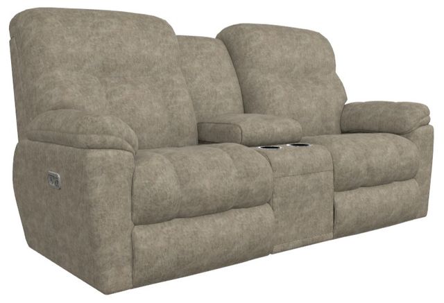La-Z-Boy® Morrison Sable Power Reclining Loveseat with Console and Headrest-0