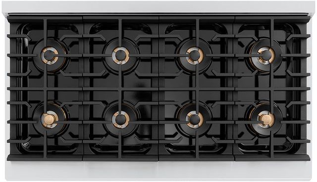 ZLINE Autograph Edition Paramount Series 48" Stainless Steel Pro Style Dual Fuel Range with Matte Black Door and Polished Gold Accents-2