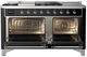 Ilve® Majestic III 60" Glossy Black Pro Style Dual Fuel Liquid Propane Range with French Top and Chrome Trim-1