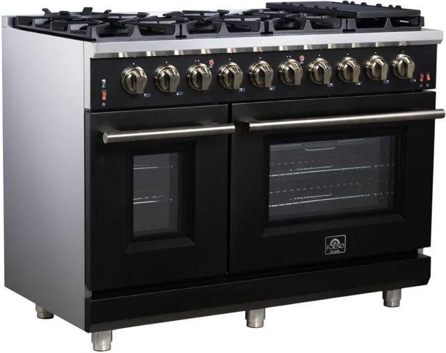 FORNO® Massimo Series Alta Qualita 48" Black Pro Style Gas Range-2
