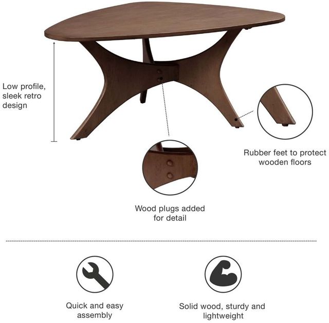 Olliix by INK+IVY Brown Blaze Triangle Wood Coffee Table-1