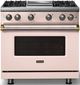 Viking® 5 Series 36" Blush Pro Style Gas (NG) Range with Brushed Brass Trim-4