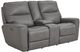 Bassett® Furniture Club Level Kenneth Gunmetal Power Reclining Loveseat with Console-0