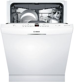 Bosch 300 Series 24" White Top Control Built In Dishwasher