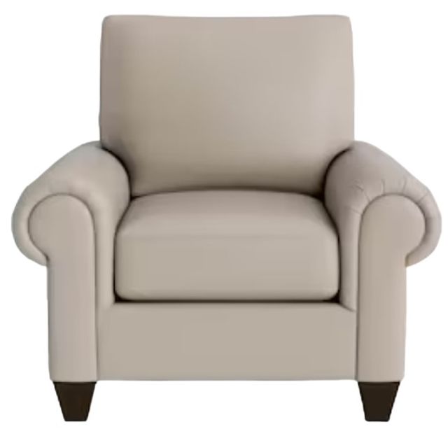 Bassett® Furniture Customizable Benchmade Premier Leather Large Panel Arm Accent Chair-1