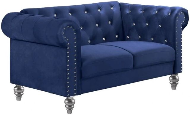 New Classic® Home Furnishings Emma Royal Blue Crystal Loveseat-0