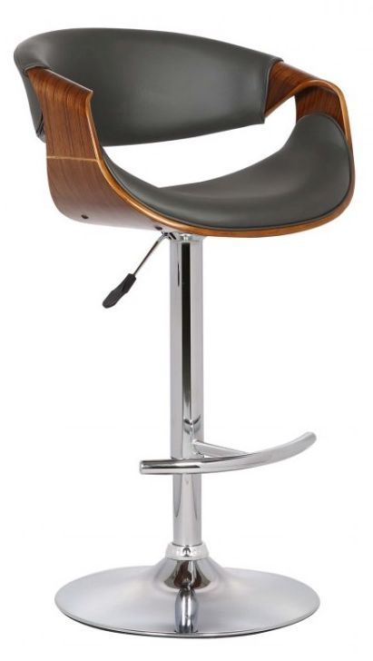 Armen Living Butterfly Gray Adjustable Swivel Bar Stool