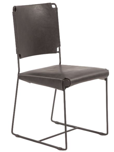 Home Trends & Design New York Black Buffalo/Gray Septarian Dining Chair-0