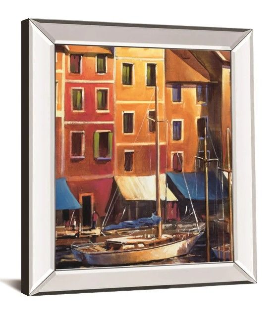 Classy Art Portofino Waterfall by D’Toole, M Mirrored Frame Wall Art-1