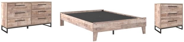 Signature Design by Ashley® Neilsville 3-Piece Whitewash Full Platform Bed Set-0