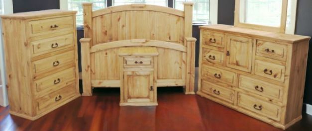 Million Dollar Rustic Mansion Econo 4-Piece Brown Full Panel Bedroom Set-0