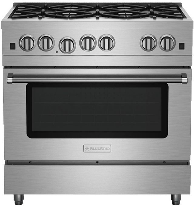 BlueStar® RCS Series 36" Stainless Steel Pro Style Slide In Natural Gas Range