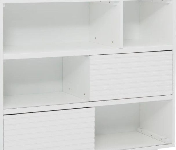 Powell® Waves White Bookcase-1