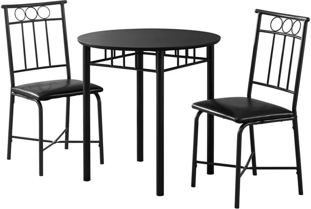 Monarch Specialties Inc. 3 Piece Black Dining Room Set-0
