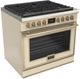 Fulgor Milano® Evoque 400 Series 36” Glossy Ivory Pro Style Dual Fuel Range with Brushed Brass Trim-0
