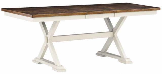 Signature Design by Ashley® Brinfern Antique White/Brown Extendable Dining Table-0