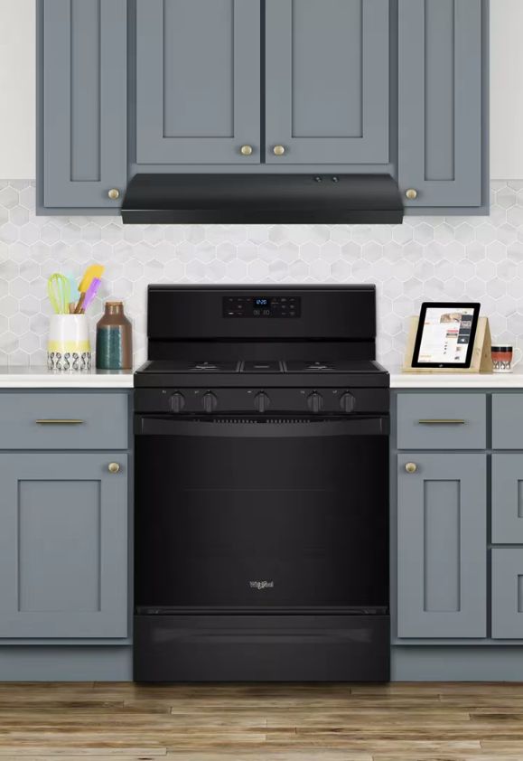 Whirlpool® 30" Black Wall Mount Range Hood with the FIT System-1