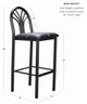Linon Soleil 2-Piece Black Vinyl Metal Barstool Set-2
