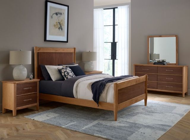 Vaughan-Bassett NordHaven Two-Tone King Poster Bed-1
