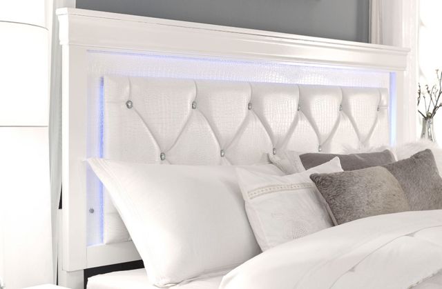 Global Furniture USA Pompei Metallic White Full Bed with LED-2