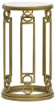 Magnussen Home® Lorena Glass Top Round Accent Table with Burnished Brass Base-3