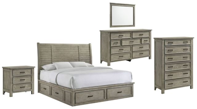 American Wholesale Furniture Sienna 5-Piece Gray Queen Bedroom Set-0