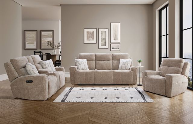Behold™ Home Mirmar Sand Triple Power Console Loveseat-1