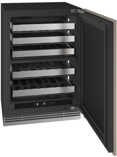 U-Line® Home Collection 24" 4.9 Cu. Ft. Panel Ready Dual-Zone Wine Refrigerator with Solid Door-3