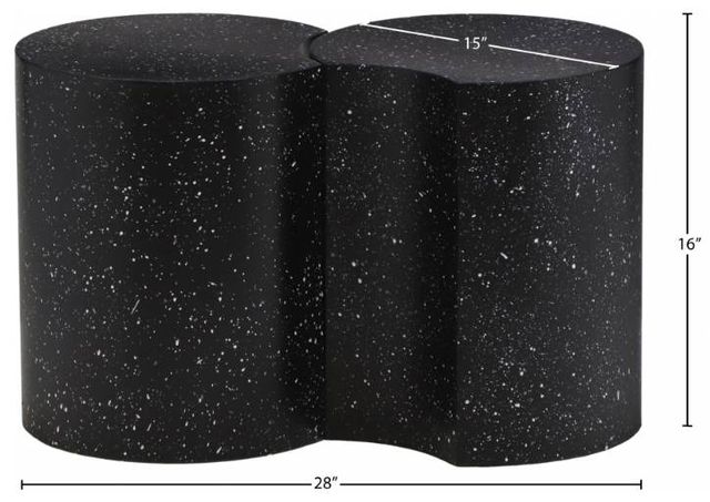 Meridian Furniture Dimple 2-Piece Black 16" Modular Nesting End Table Set-2