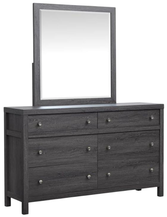 Magnussen Home® Merrifield - Black Raisin Black Dresser with Portrait Mirror-0