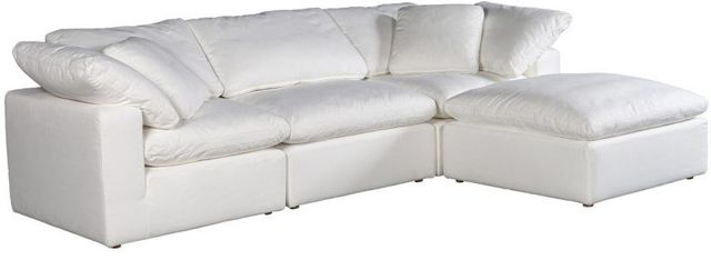 Moe's Home Collection Clay Lounge 4-Piece Cream White Modular Sectional and Ottoman-0