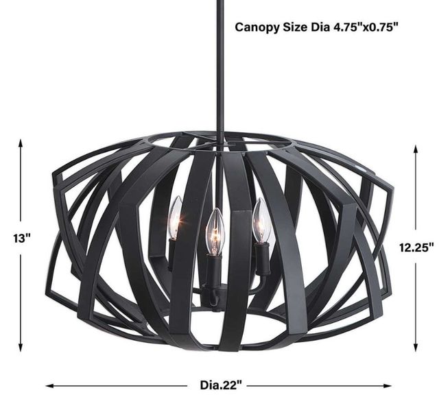 Uttermost® Thales Black Geometric Pendant Light-3