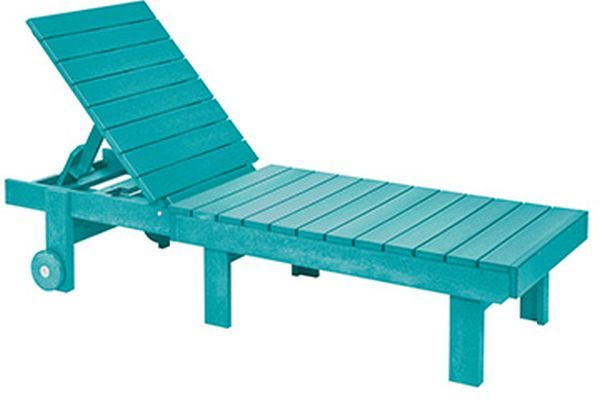 C R Plastic Generation Line Turquoise Chaise Lounge with Hidden Wheels-0