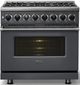 Viking® 7 Series 36" Cast Black Pro Style Dual Fuel Range-2