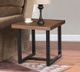 Titus Furniture T5037 Distressed Walnut End Table with Matte Black Base-1
