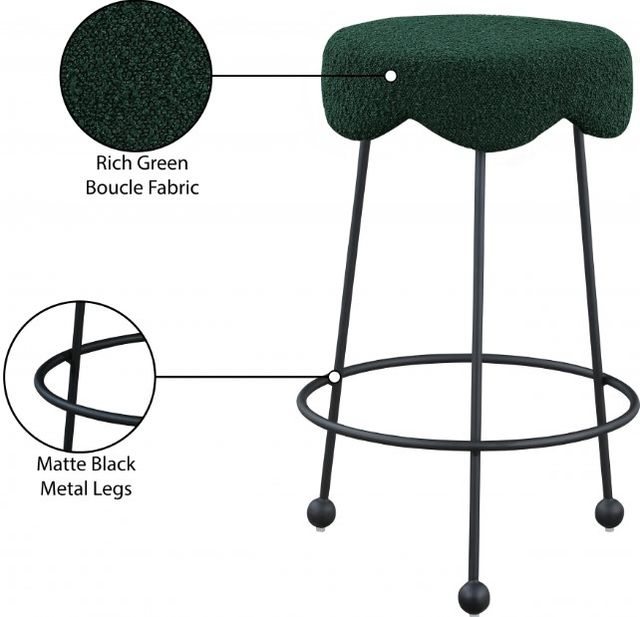 Meridian Furniture Fleur Green/Matte Black Counter Stool-3