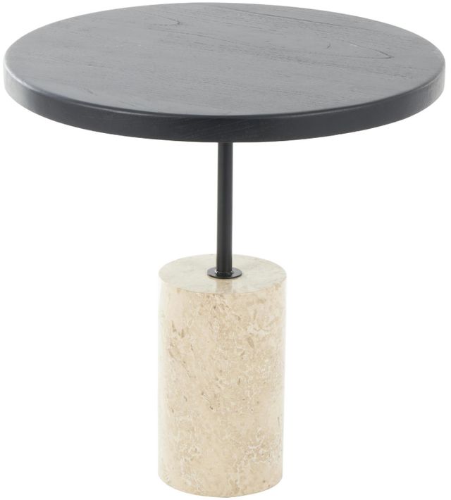 Deco Marche U Select Black Accent Table with Ivory Base-0