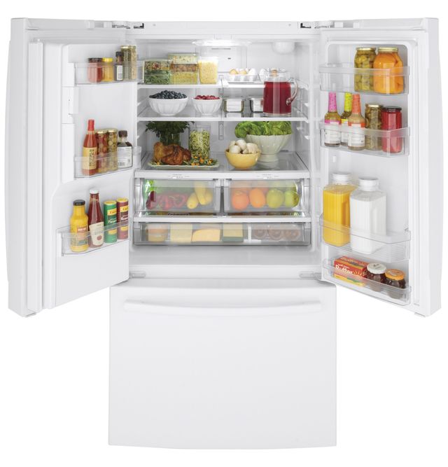 GE® 36" 25.6 Cu. Ft. High-Gloss White Freestanding French Door Refrigerator-2