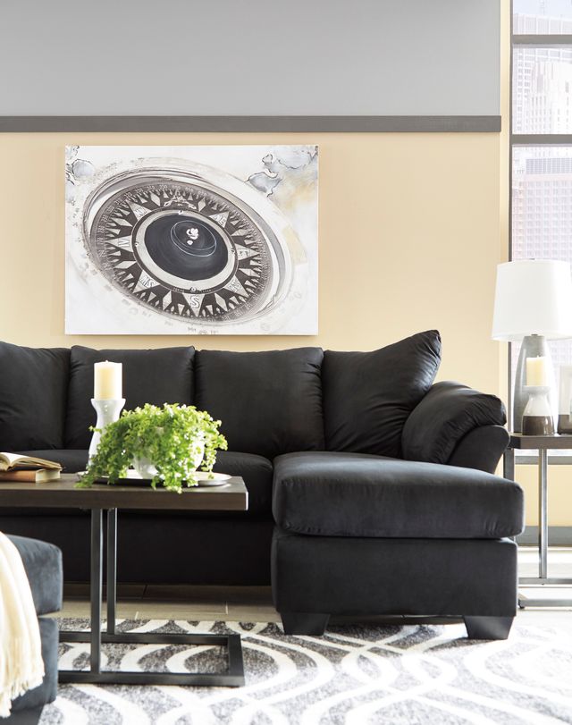 Signature Design by Ashley® Darcy Black Chaise Sofa-4